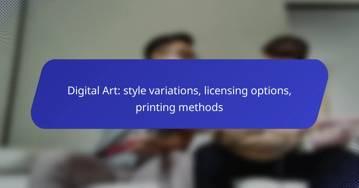 Digital Art: style variations, licensing options, printing methods