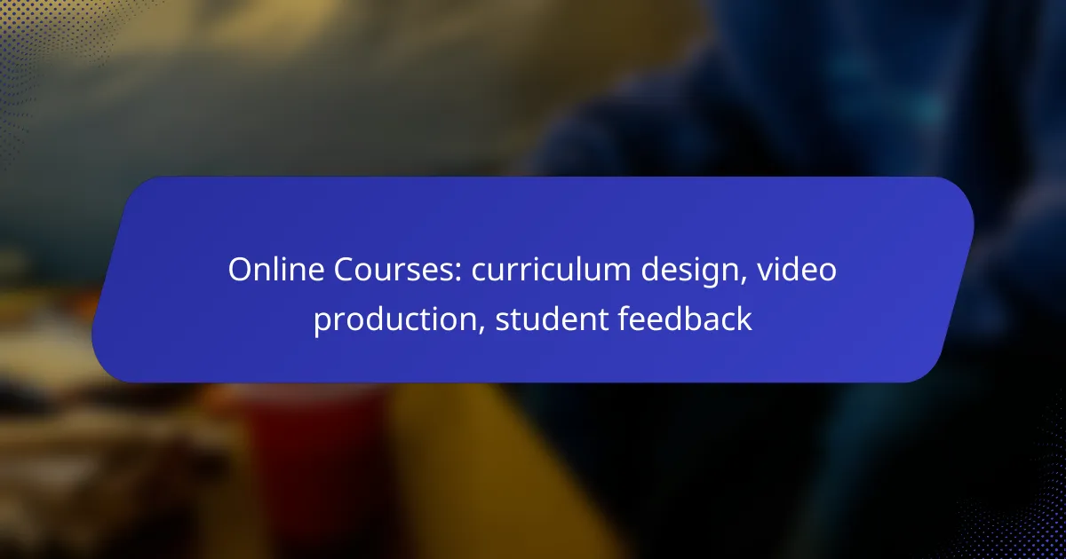 Online Courses: curriculum design, video production, student feedback