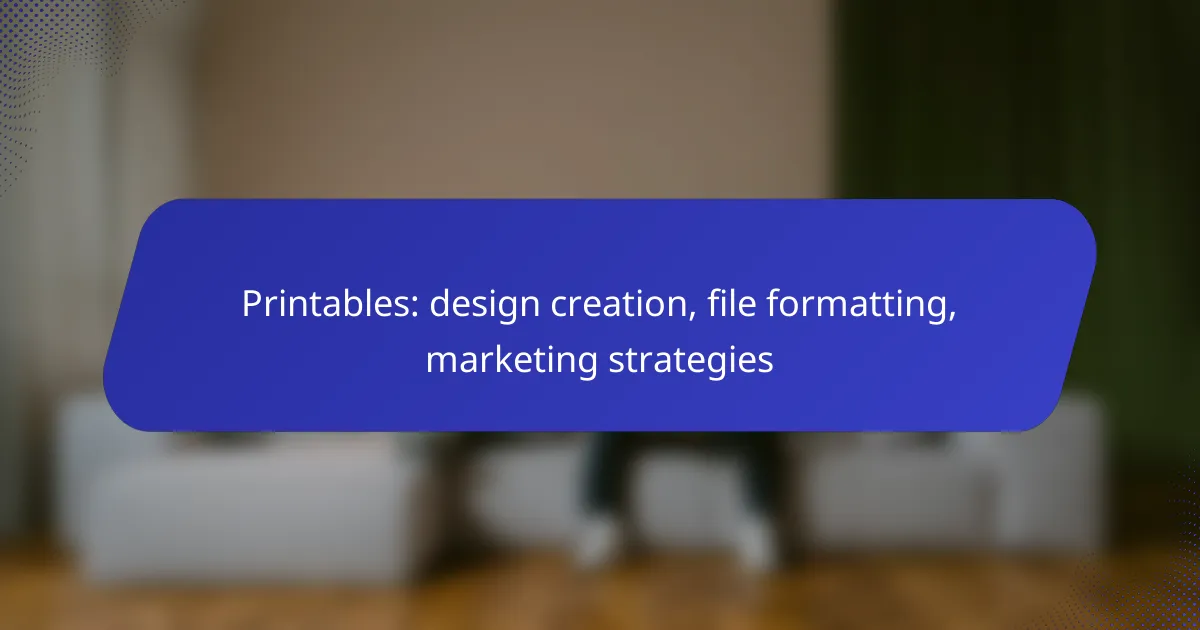 Printables: design creation, file formatting, marketing strategies