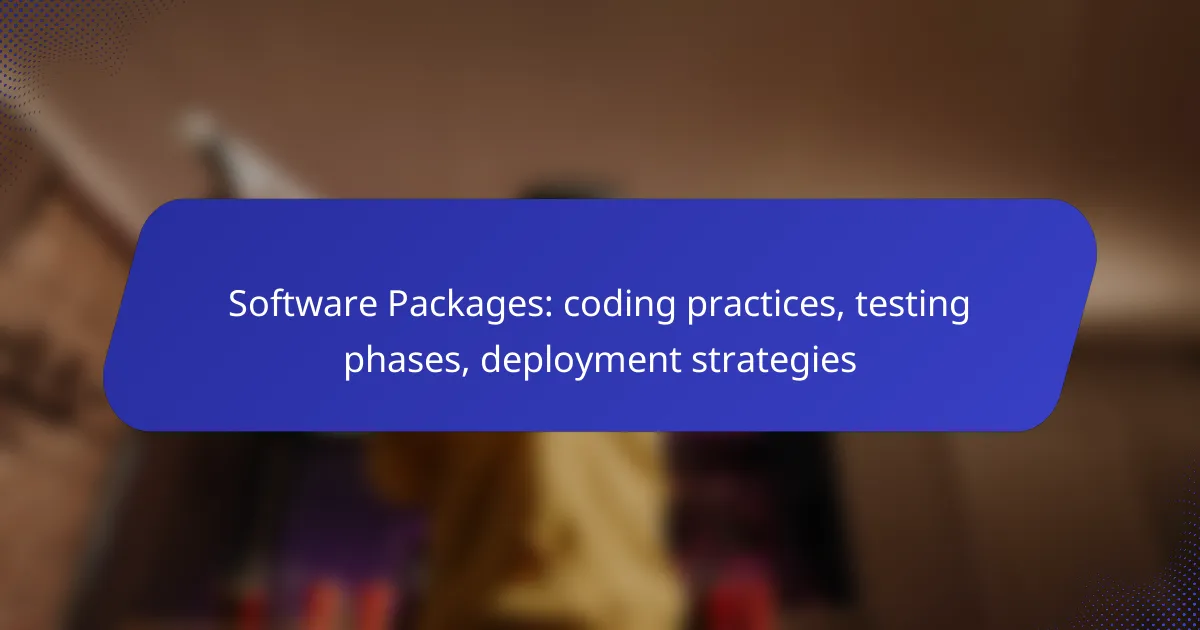 Software Packages: coding practices, testing phases, deployment strategies