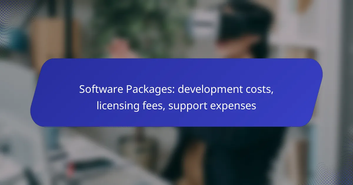 Software Packages: development costs, licensing fees, support expenses