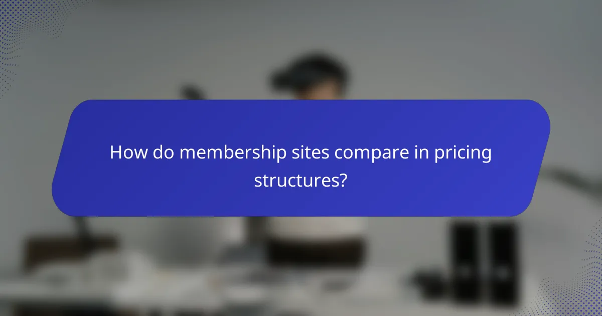 How do membership sites compare in pricing structures?