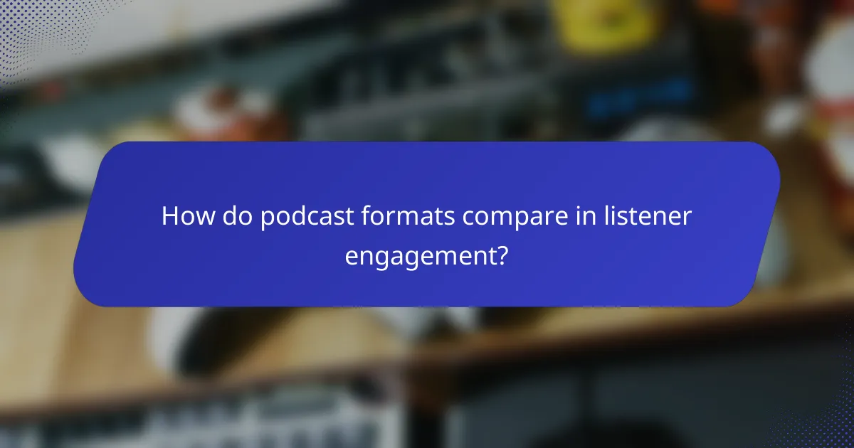 How do podcast formats compare in listener engagement?