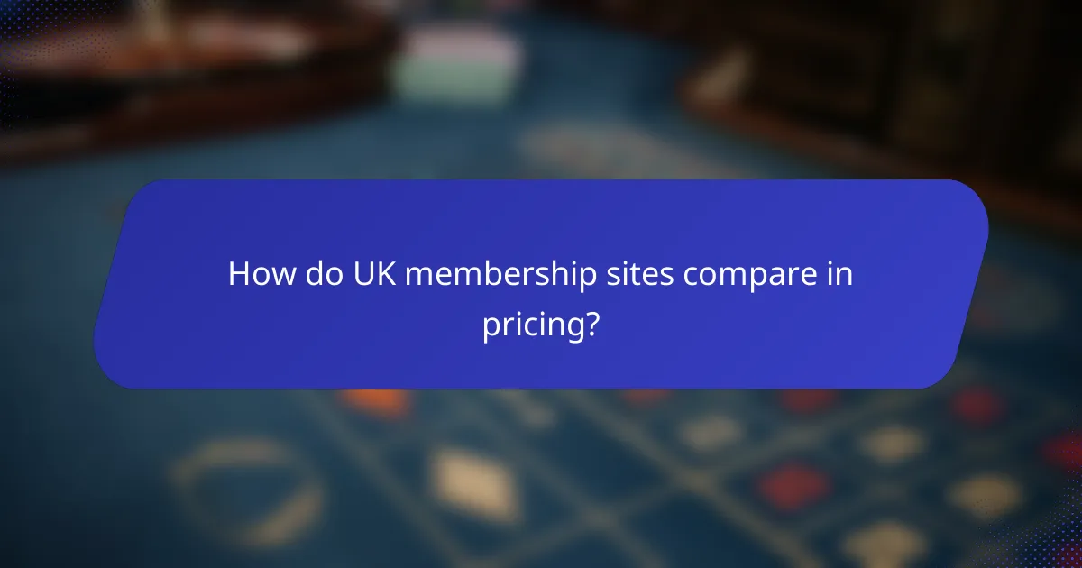 How do UK membership sites compare in pricing?