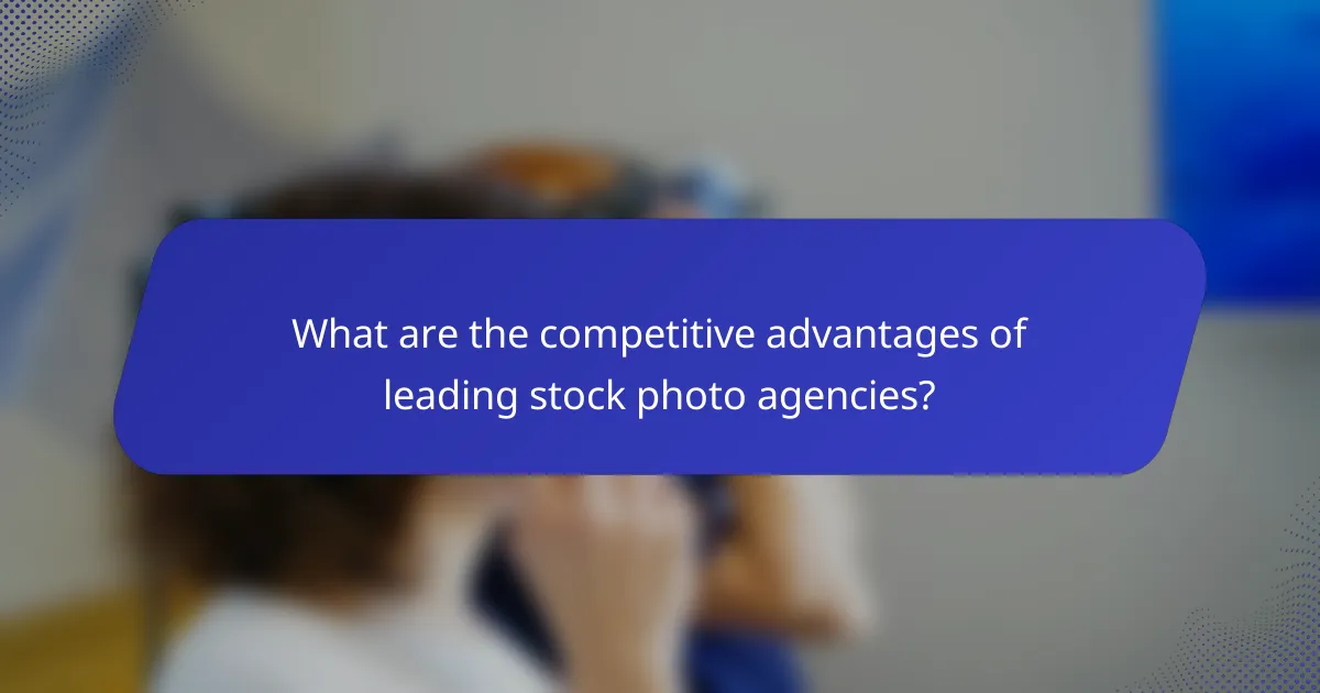 What are the competitive advantages of leading stock photo agencies?