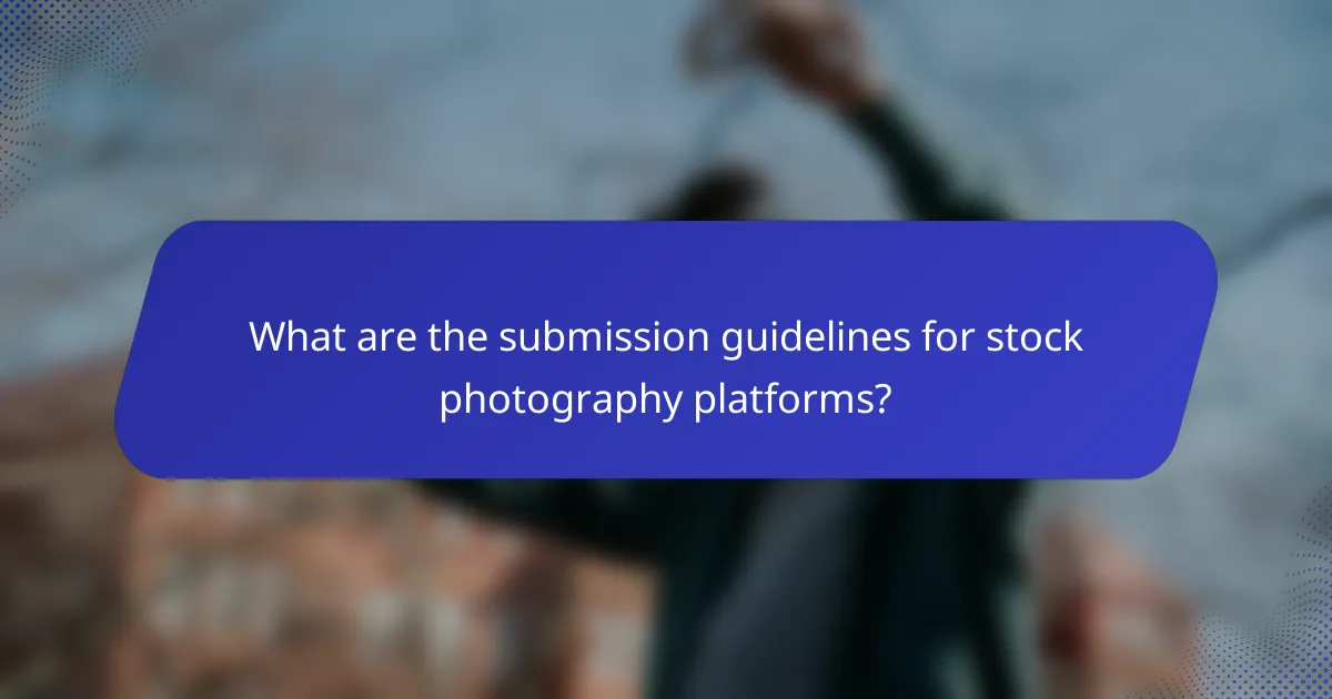 What are the submission guidelines for stock photography platforms?